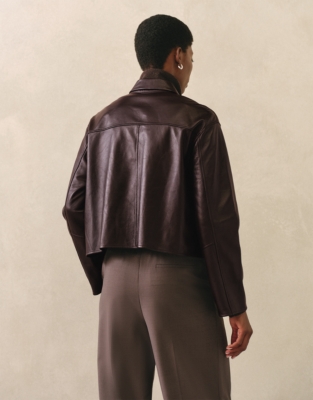 Leather Zip Through Jacket