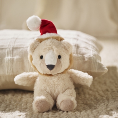 Lenny Lion Wearing A Christmas Hat