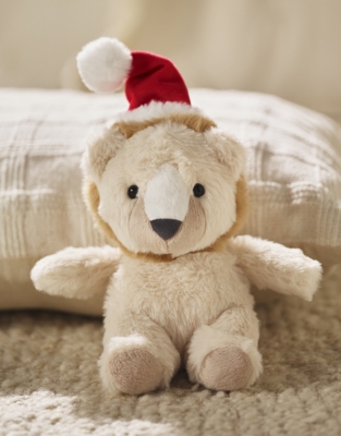 Lenny Lion Wearing A Christmas Hat