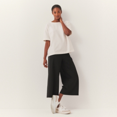 Lightweight Ponte Cropped Jersey Trousers