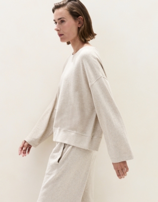 Lightweight Slub Boat Neck Sweatshirt