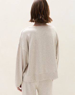 Lightweight Slub Boat Neck Sweatshirt