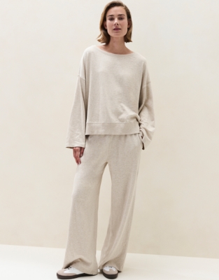 Lightweight Slub Boat Neck Sweatshirt