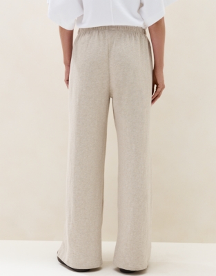 Lightweight Slub Wide Leg Trousers