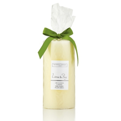 Lime & Bay Pillar Candle Candles The White Company UK