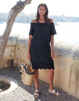 bardot broderie dress