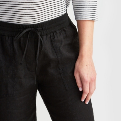 black linen beach pants