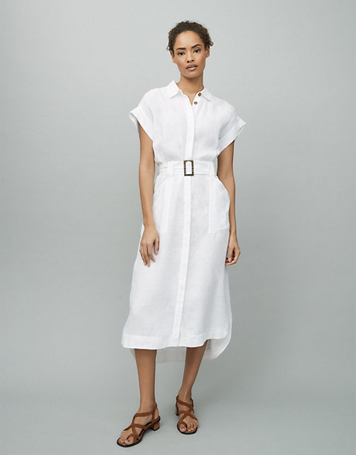Linen Belted Dress | Clothing Sale | The White Company UK