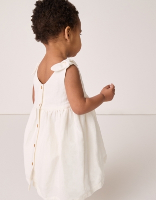 Linen Blend Tie Shoulders Dress (0–18mths)