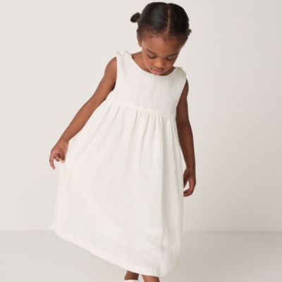 Linen Blend Tie Shoulders Dress (18mths–6yrs)