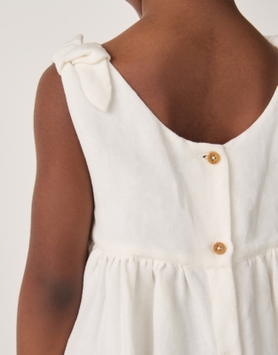 Linen Blend Tie Shoulders Dress (18mths–6yrs)