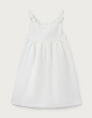 Linen Blend Tie Shoulders Dress (18mths–6yrs)