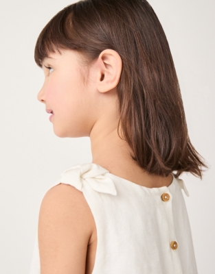 Linen Blend Tie Shoulders Frill Top & Pants Set (18mths–6yrs)
