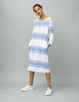 white boatneck dress