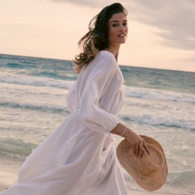 Linen Boho Midi Dress