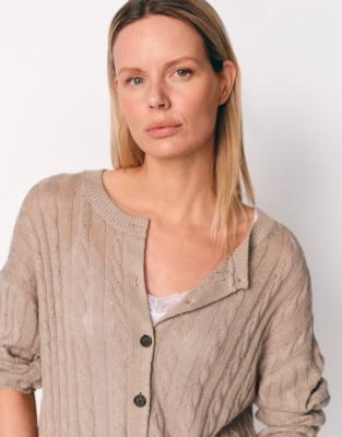 Linen Cable Cardigan
