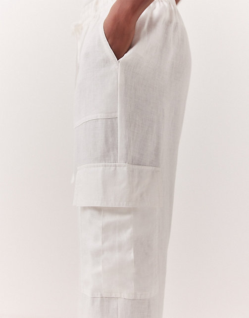 Linen Cargo Wide Leg Pants | Pants & Shorts | The White Company US