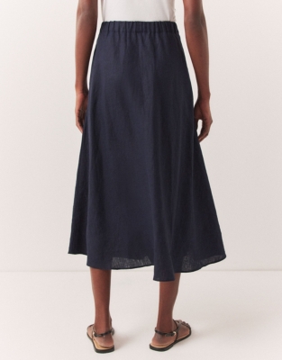 Linen Circle Midi Skirt