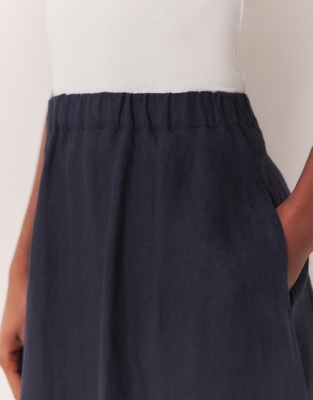 Linen Circle Midi Skirt
