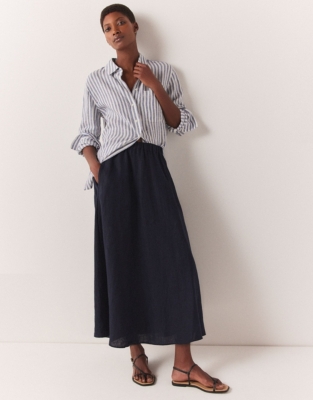 Linen Circle Midi Skirt