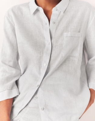 Linen Classic Short Pajama Set - Linen Blue