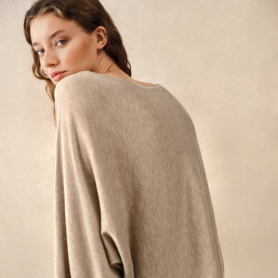 Linen Cotton Oversized Batwing Jumper