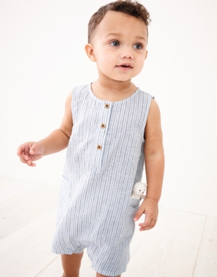 Baby boy linen on sale romper