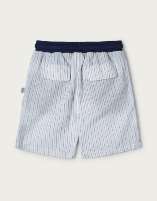 Linen-Cotton Stripe Shorts (1-6yrs) | Boys' Clothing | The White Company UK