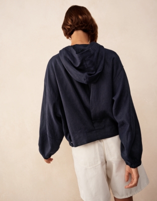 Linen Cropped Parka