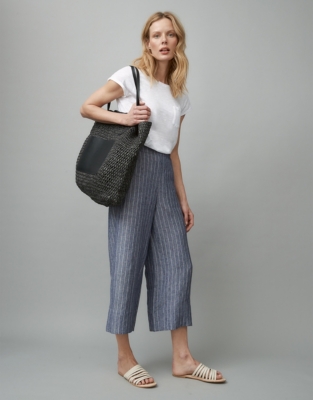 cropped linen trousers