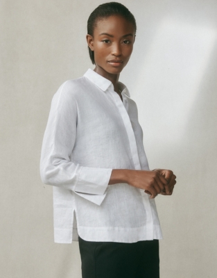 Linen Deep Cuff Relaxed Shirt | Clothing Sale | The White Company UK