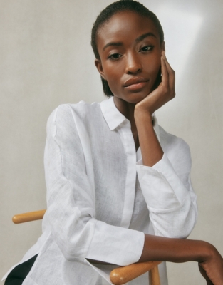 Linen Deep Cuff Relaxed Shirt All Clothing Sale The White Company US