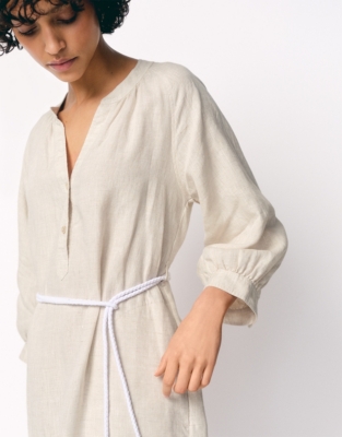 Linen Dress With Rope Belt