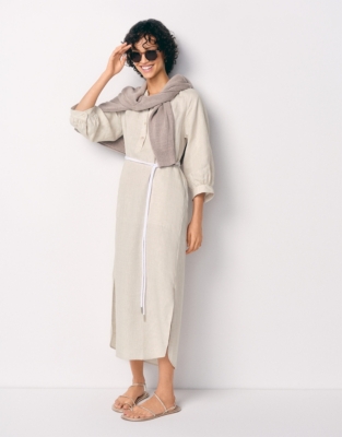 Linen Dress With Rope Belt