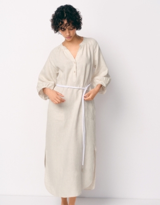 Linen Dress With Rope Belt