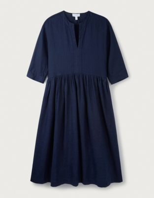 Linen Dropped-Waist Midi Dress | Clothing Sale | The White Company UK