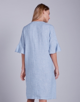 Linen Frill Sleeve Dress Clothing Sale The White Company UK
