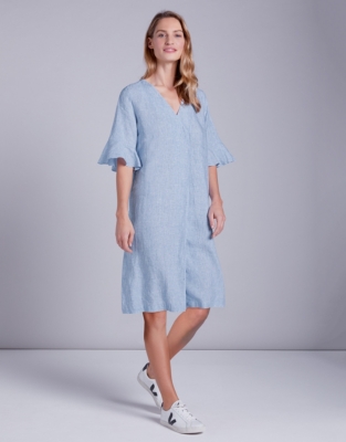 Linen frill outlet dress