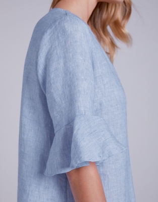 Linen Frill Sleeve Dress Clothing Sale The White Company UK