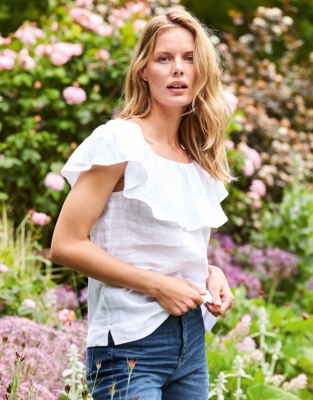 Linen Frill Top Clothing Sale The White Company UK