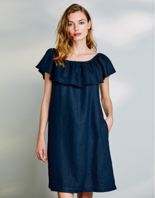 Linen Frill Trim Dress Clothing Sale The White Company UK