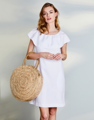 Linen Frill Trim Dress Dresses & Skirts The White Company US