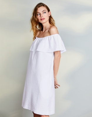 Linen Frill Trim Dress | Holiday Shop | The White Company UK