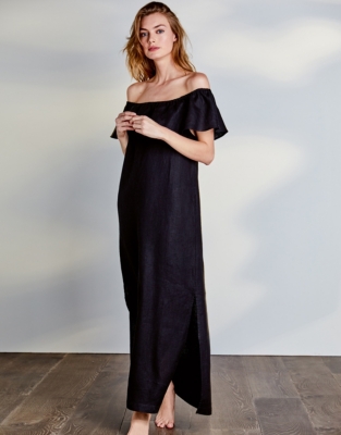 Linen Frill Trim Maxi Dress Clothing Sale The White Company UK