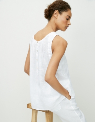 Linen Gauze Button Back Top Tops & Blouses The White Company US