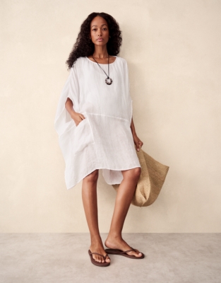 Linen Gauze Kaftan - Porcelain