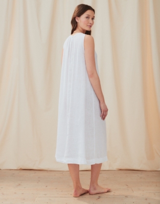 white linen night gown