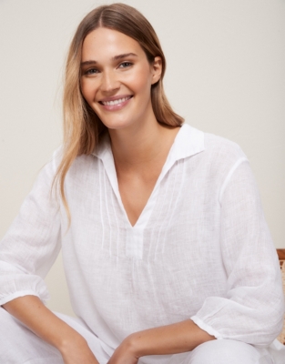Linen Gauze Relaxed Shirt Linen Clothing The White Company UK