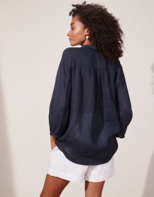 Linen Gauze Relaxed Shirt Linen Clothing The White Company UK