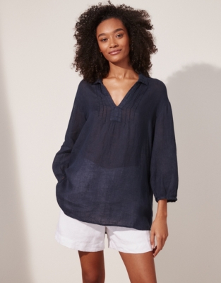 Linen Gauze Relaxed Shirt Linen Clothing The White Company UK